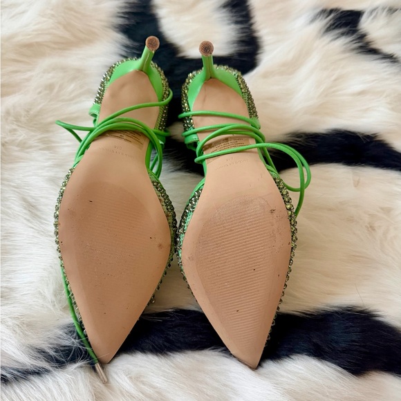 Steve Madden Vanity Green Rhinestone Lace-Up Heels Size 8 - Picture 9 of 9